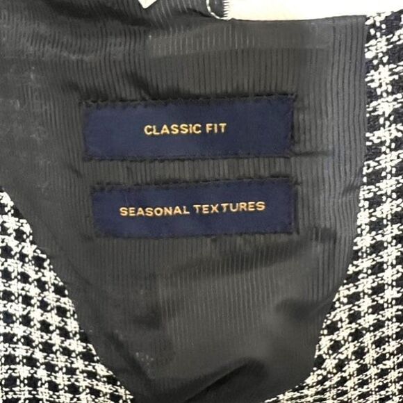 STAFFORD Men's Classic Fit Navy Blue Check Sport Coat Blazer Jacket 44S NWT - Picture 11 of 16